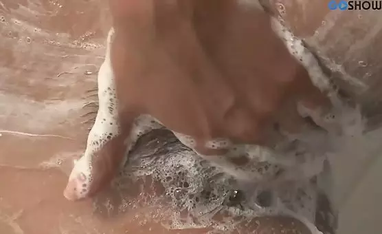 Asian Beauty with Bush and Cunt Enjoying Double Penetration and Blowjob